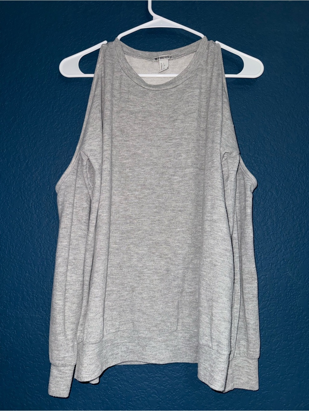 Forever 21 Gray Off - Shoulder Sweatshirt Top